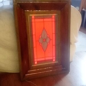 Vintage Stained Glass Window Panel